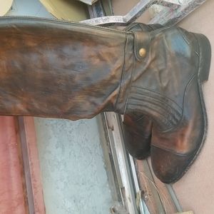 Free People Tall Brown Distressed Leather Boots Portugal